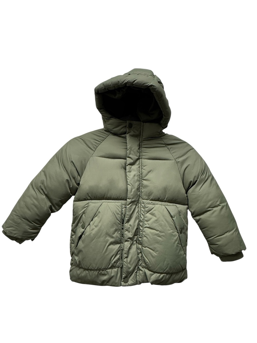 ZARA Kids Olive Green Fleece Lined Puffer Jacket Size 4-5Y 110